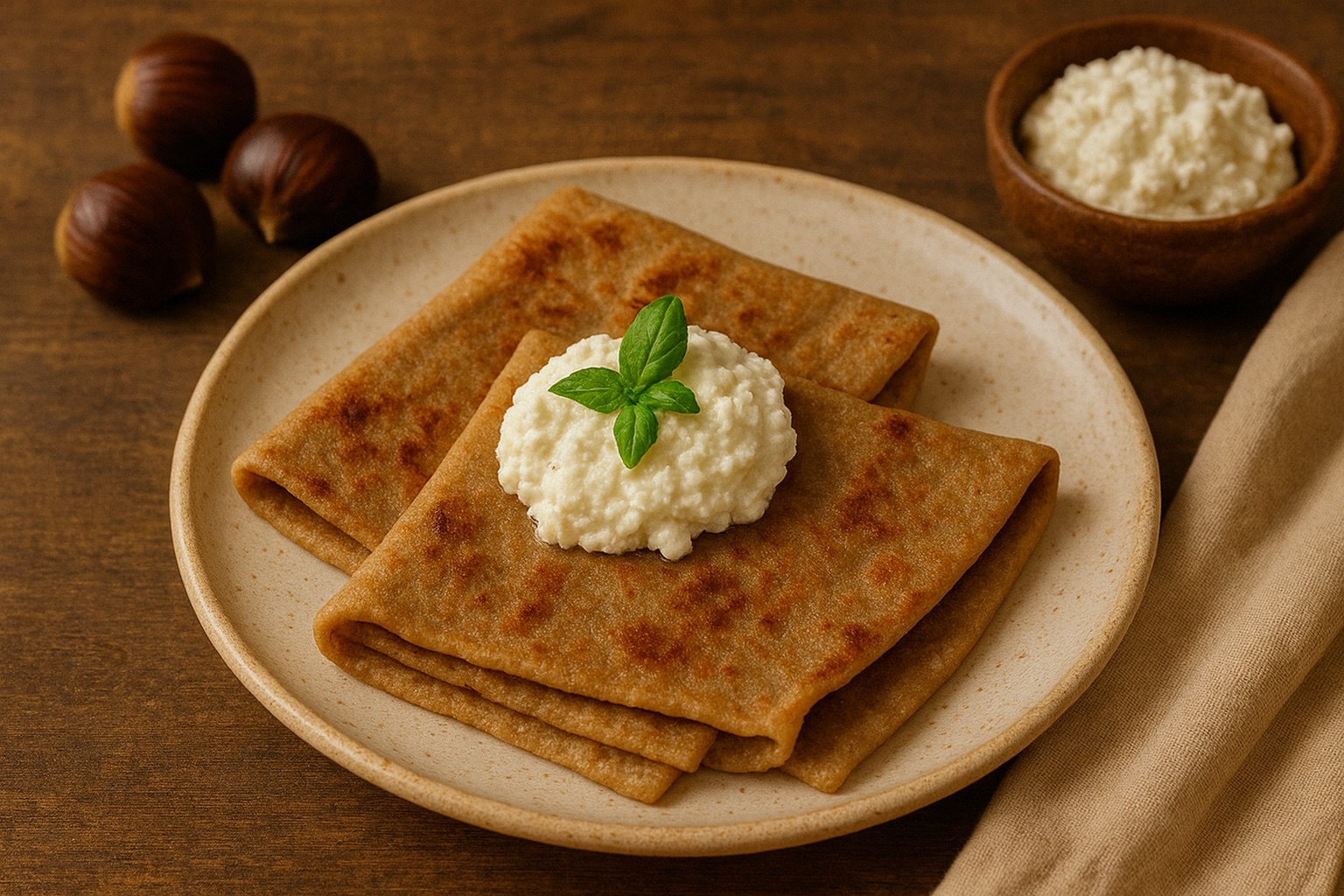 Streekgerecht uit Aramo: kastanje crêpes met ricotta