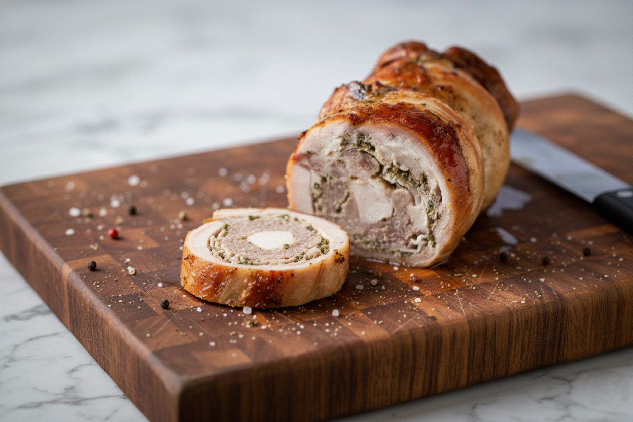 Streekrecept uit de Umbrische heuvels: rol van gevuld konijn in pancetta