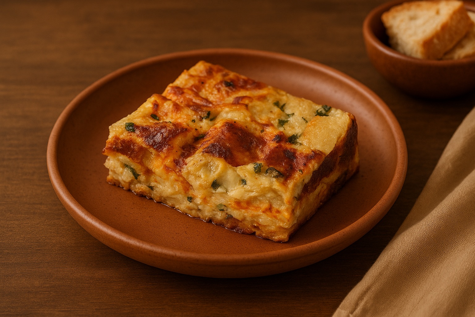Streekgerecht uit Sardegna: "verborgen soep" - broodlasagne in bouillon