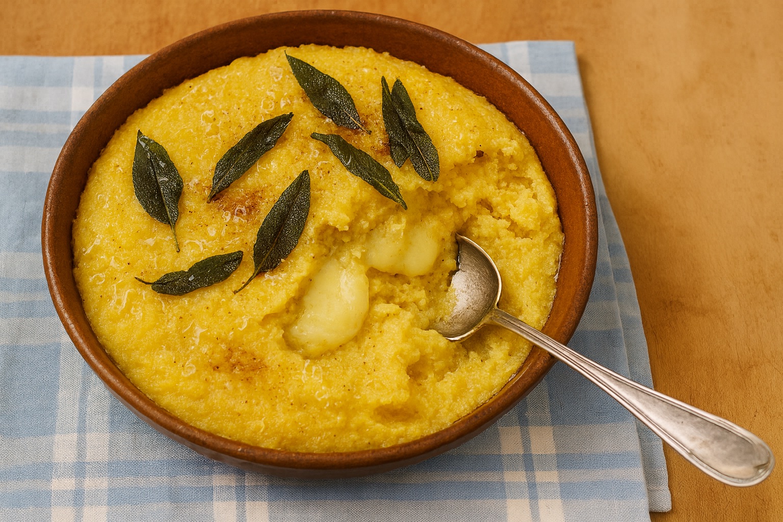 Streekrecept uit Valle Intelvi: polenta met bergkaas, salie en boerenboter